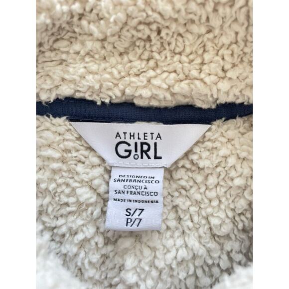 Athleta Girl Size 7 So Snug Sherpa Half Zip Fleece Pullover Pockets - Picture 3 of 6